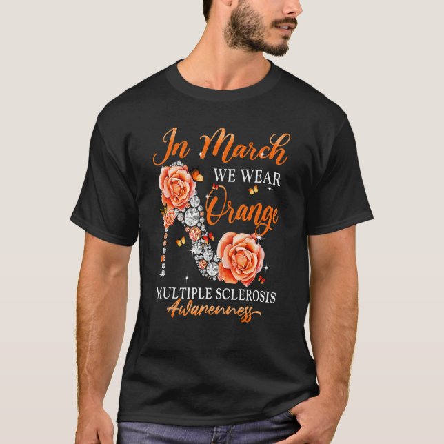 In March We Wear Orange Butterfly Multiple Scleros T-Shirt (Vorderseite)