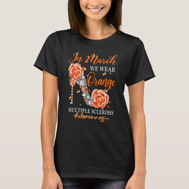 In March We Wear Orange Butterfly Multiple Scleros T-Shirt (Vorderseite)