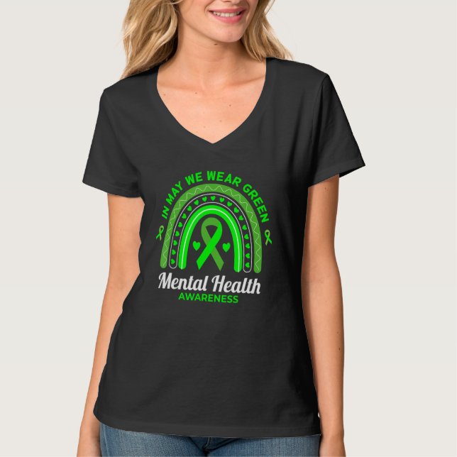 In May We Wear Green Mental Health Awareness_1 T-Shirt (Vorderseite)