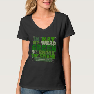 In May We Wear Green To Break The Stigma Retro Wav T-Shirt