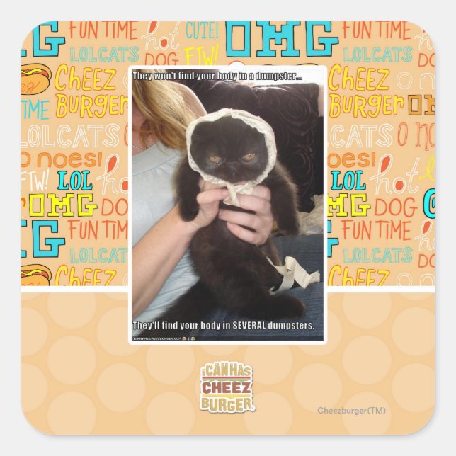 in mehreren Dumpings Quadratischer Aufkleber (Vorderseite)