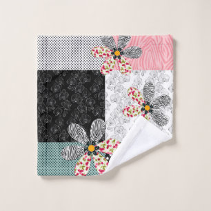 In mehrfarbigen Farben Patchwork rustikales Muster Waschlappen