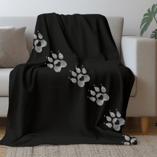 In mein Herz getreten Hundepfotenabdrücke Dog Ma Fleecedecke