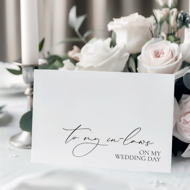 "In meine Gesetze am Hochzeitstag"-Karte ("To My In-Laws On My Wedding Day" Message Card)