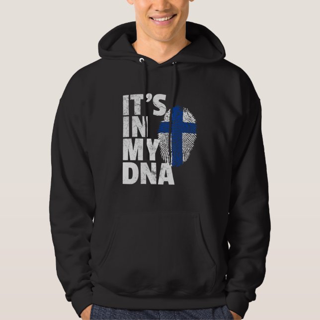 In meinem DNA-Finnland Flaggenland Hoodie (Vorderseite)