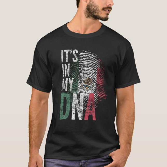 In meinem DNA mexikanische Flagge Hispanic Culture T-Shirt (Vorderseite)