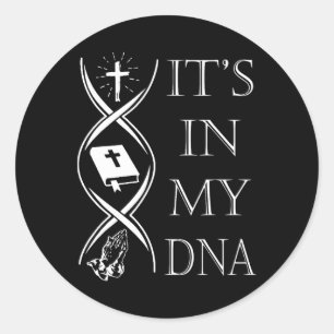 In meinem DNA-Vertrauen Gott Jesus Christlichen Gl Runder Aufkleber