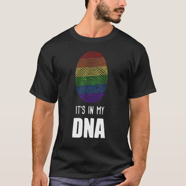 In meinem DNS-Regenbogenflag Fingerprint-Gay Pride T-Shirt (Vorderseite)