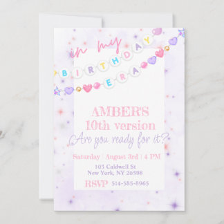 In meinem Geburtstag Era rosa lila Pasta Geburtsta Einladung