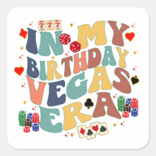 In meinem Geburtstag Vegas Era Urlaub Party Reisen Quadratischer Aufkleber