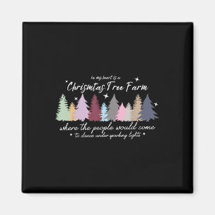 In meinem Herzen ist ein Weihnachtsbaumhof Vintag Magnet