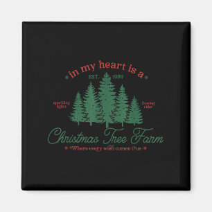 In meinem Herzen ist ein Weihnachtsbaumhof Vintag Magnet