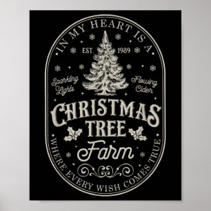 In meinem Herzen ist ein Weihnachtsbaumhof Vintag Poster