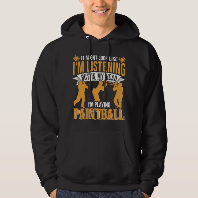In meinem Kopf Paintball spielen Hoodie (Vorderseite)