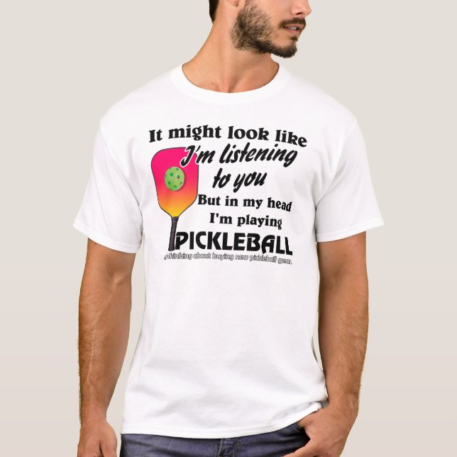 In meinem Kopf spiele ich Pickleball Funny T-Shirt (Vorderseite)