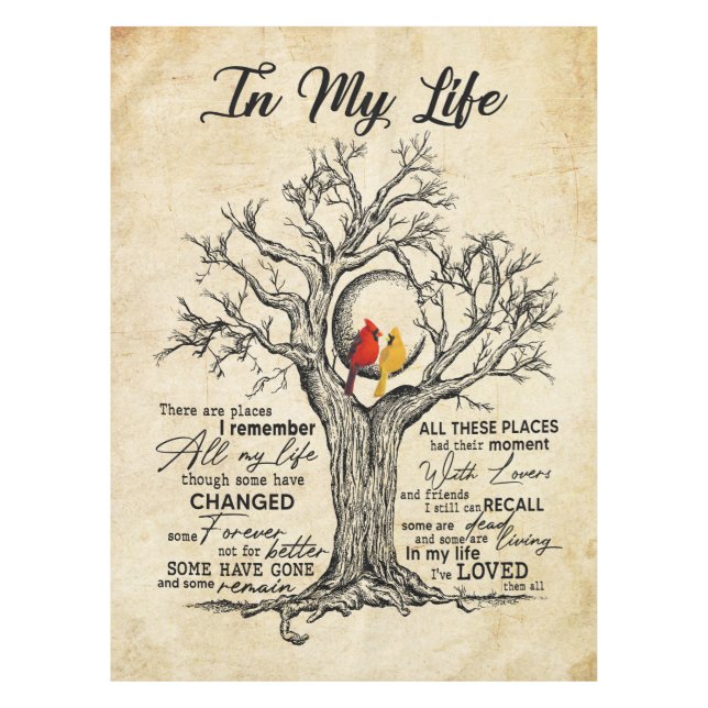 In meinem Leben gibt es Orte, an die ich mich Vint Tischdecke (Vorderseite)