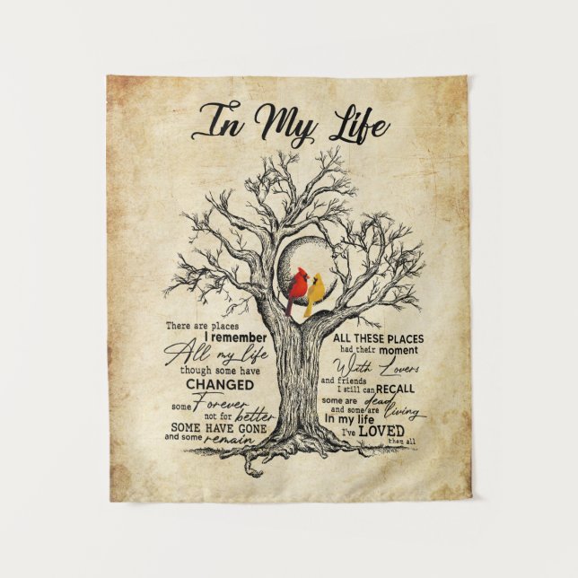 In meinem Leben gibt es Orte, an die ich mich Vint Wandteppich (Vorderseite)