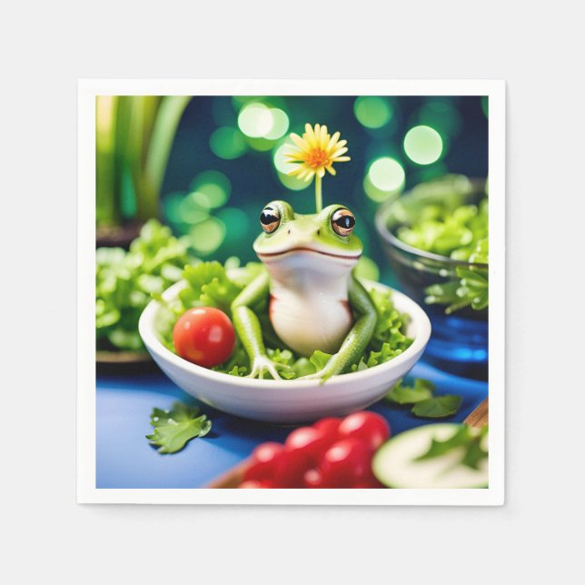 In meinem Salat ist ein Frosch Serviette (Vorderseite)