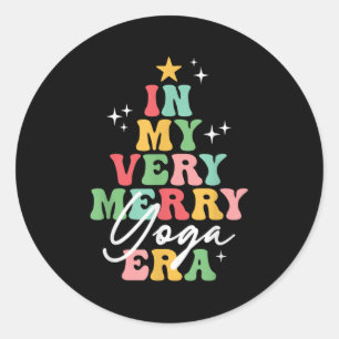 In meinem sehr frohen Yoga Era Yogi Weihnachtsbaum Runder Aufkleber