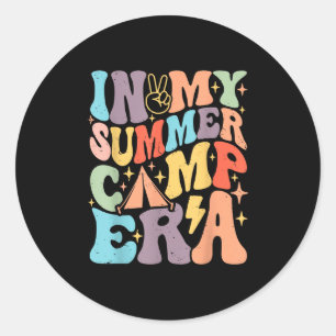In meinem Sommerlager Zeitalter Retro Groovy Somme Runder Aufkleber