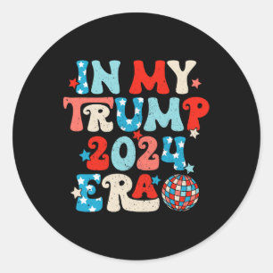 In meinem Trump 2024 Era Disco Groovy Retro Funny Runder Aufkleber