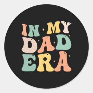 In meinem Vater Era Lover Groovy Retro Daddy Vathe Runder Aufkleber