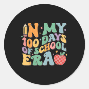 In meinen 100 Tagen der Schule Era Retro Disco 100 Runder Aufkleber