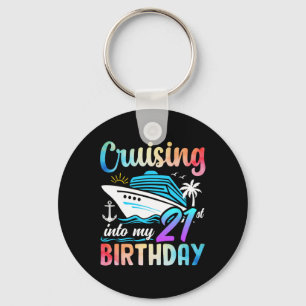 In meinen 21. Geburtstag cruisen 21 Jahre alt Gebu Schlüsselanhänger