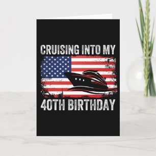 In meinen 40. Geburtstag kreuzen Amerikanische Fla Karte