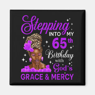 In meinen 65. Geburtstag Kopftuch Schwarz Frau Magnet