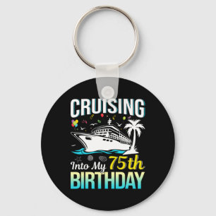 In meinen 75. Geburtstag cruisen 75 Jahre alter Ge Schlüsselanhänger
