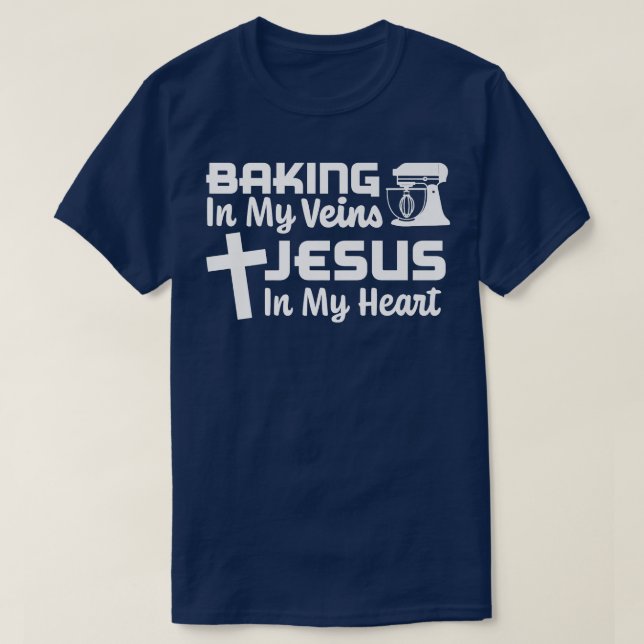 In meinen Adern Jesus in meinem Herzen backen Chri T-Shirt (Design vorne)