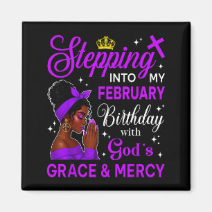 In meinen schwarzen Afro-February-Birthday-Frauen- Magnet