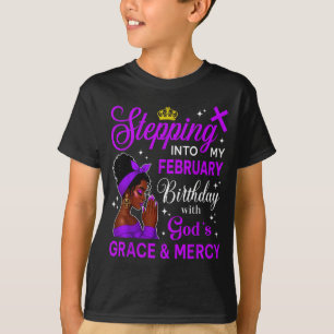 In meinen schwarzen Afro-February-Birthday-Frauen- T-Shirt
