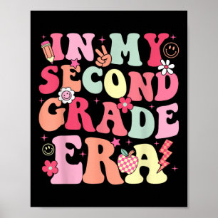 In meiner 2. Grundschulzeit Süße Lehrerin Kind Zur Poster