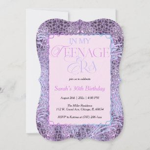 In meiner 30er-Jahre-Ära pinkfarbene Geburtstagspa Einladung