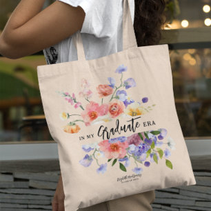 In meiner Abschluss-Ära Florales Monogramm Tragetasche