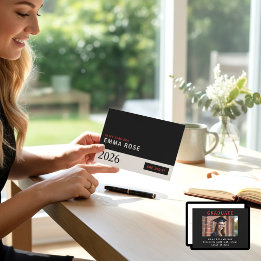 In meiner Abschluss-Ära rote schwarze minimalistis Einladung