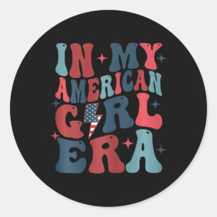 In meiner American Girl Ära Retro 4. Juli Vierter Runder Aufkleber