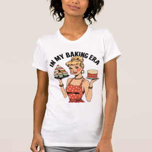 "In meiner Backzeit" Vintager Button-Up-Stil für B T-Shirt