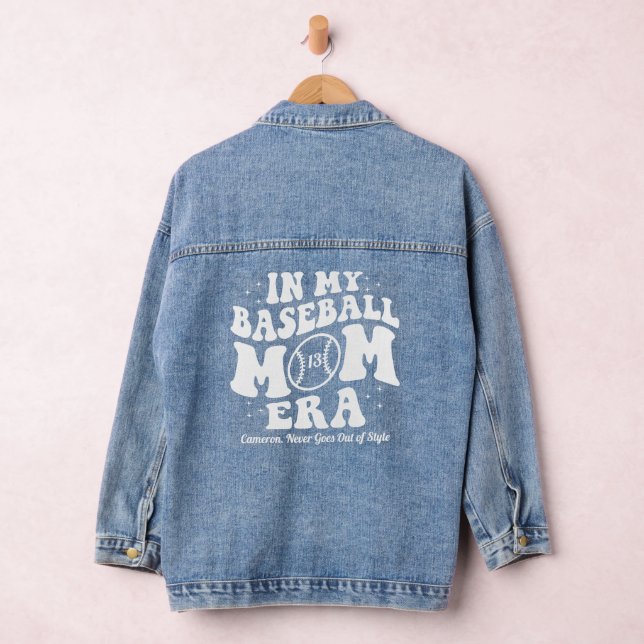 In meiner Baseball-Mama Äa Individuelle Name Denim Jeansjacke (Hangar)