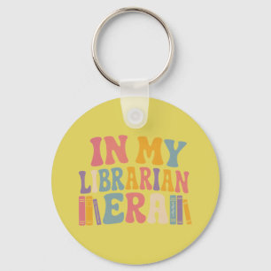 In meiner Bibliothekars-Ära Retro Groovy Buchliebh Schlüsselanhänger