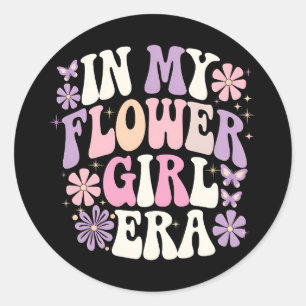 In meiner Blume Mädchen Era Retro Groovy Blume Runder Aufkleber