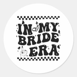 In meiner Braut-Ära Groovy Bride Junggesellinnenab Runder Aufkleber