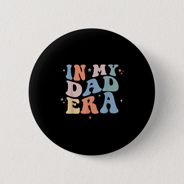 In meiner Dad-Ära Retro Groovy Vatertag  Button (Vorderseite)
