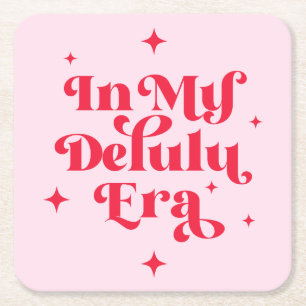 In meiner Delulu-Ära Rechteckiger Pappuntersetzer