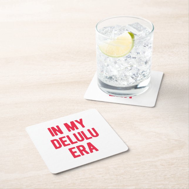 In meiner Delulu-Ära Rechteckiger Pappuntersetzer (Vor Ort)