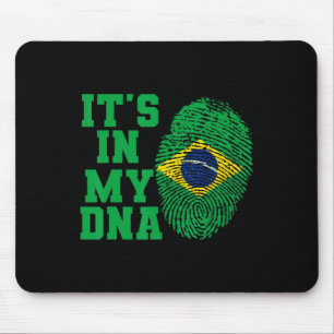 In meiner DNA Brasilien Flag Shirt schneiden Vinta Mousepad