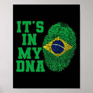 In meiner DNA Brasilien Flag Shirt schneiden Vinta Poster