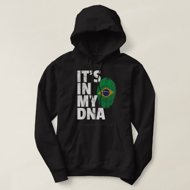 In meiner DNA ist Brasilien brasilianische Flagge  Hoodie (Design vorne)